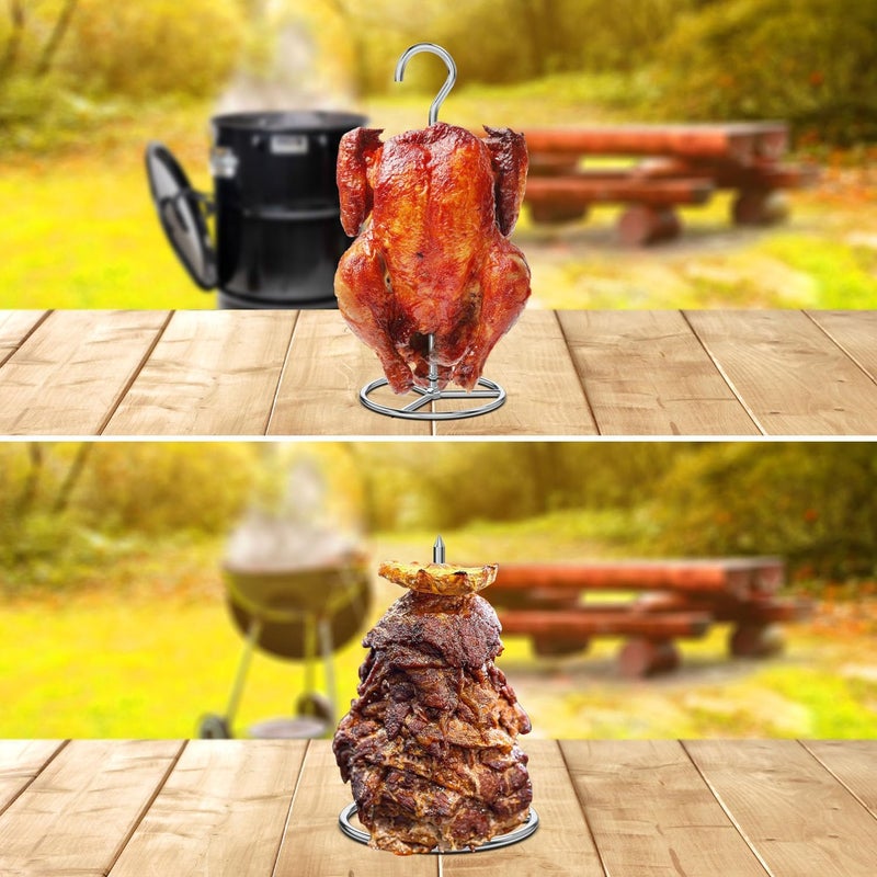 EasiBBQ Turkey Hanger with Vertical Skewer, Poultry Hanger for a Whole Chicken, Turkey Holder Rack for Bronco, Weber, Pit Barrel, Green Egg Smoker, etc, Turkey Fryer Accessories - Image 4